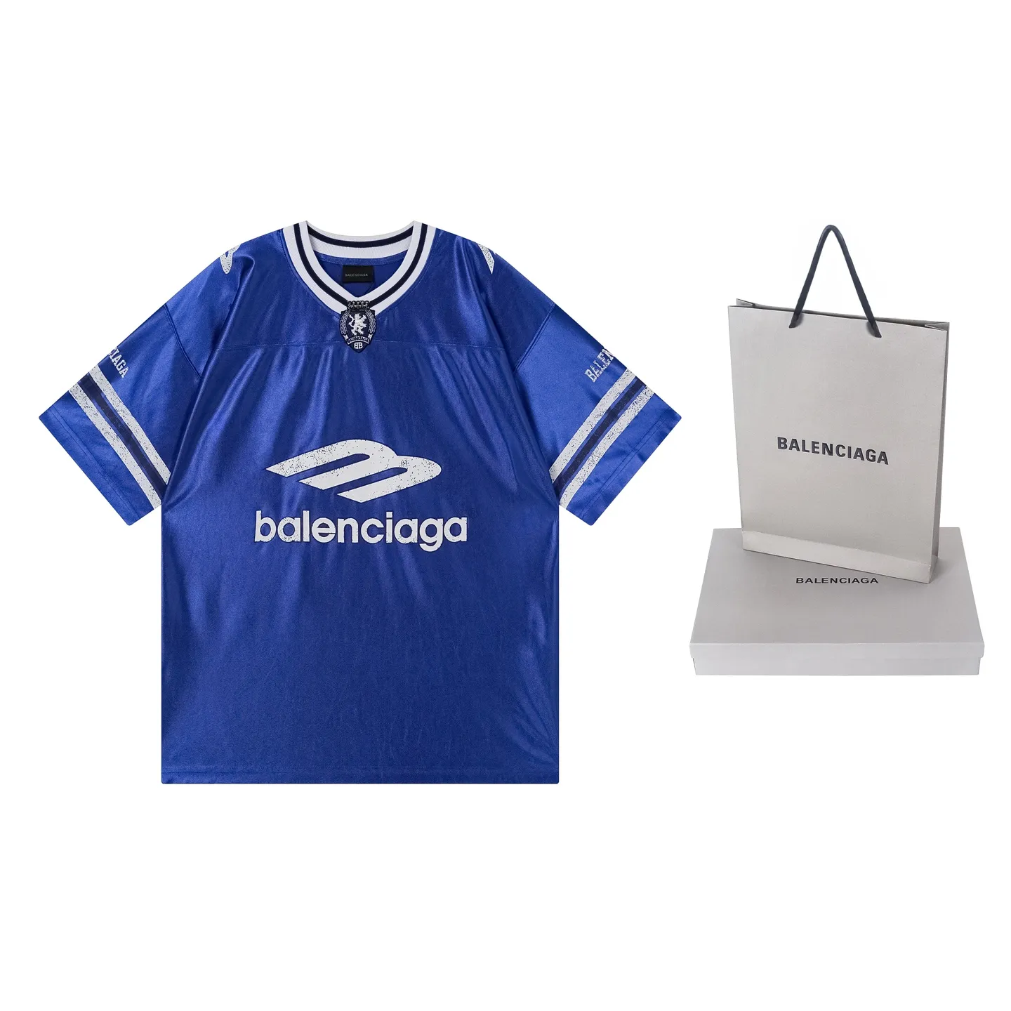 💰P105 【 . Quality】BALENCI*GA/ FOo TBALLSeries 。 3B V T 。 ， ， 。 SS 26 New Arrival。 ， 。 。 Authentic ， ， 。 。 220 ， . ， 。 。 ， ， ， 。 。 。 OS . Same Style ：BL 263761 ：Black，Blue， Size：XS S M L